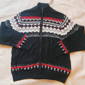 Chaps Ralph Lauren Fair Isle Mock Neck Pullover Knit Sweater XL